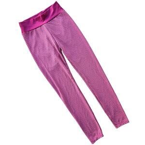 Ookie and Lala Women Purple High Waisted Sports Honeycomb Leggings Size XL